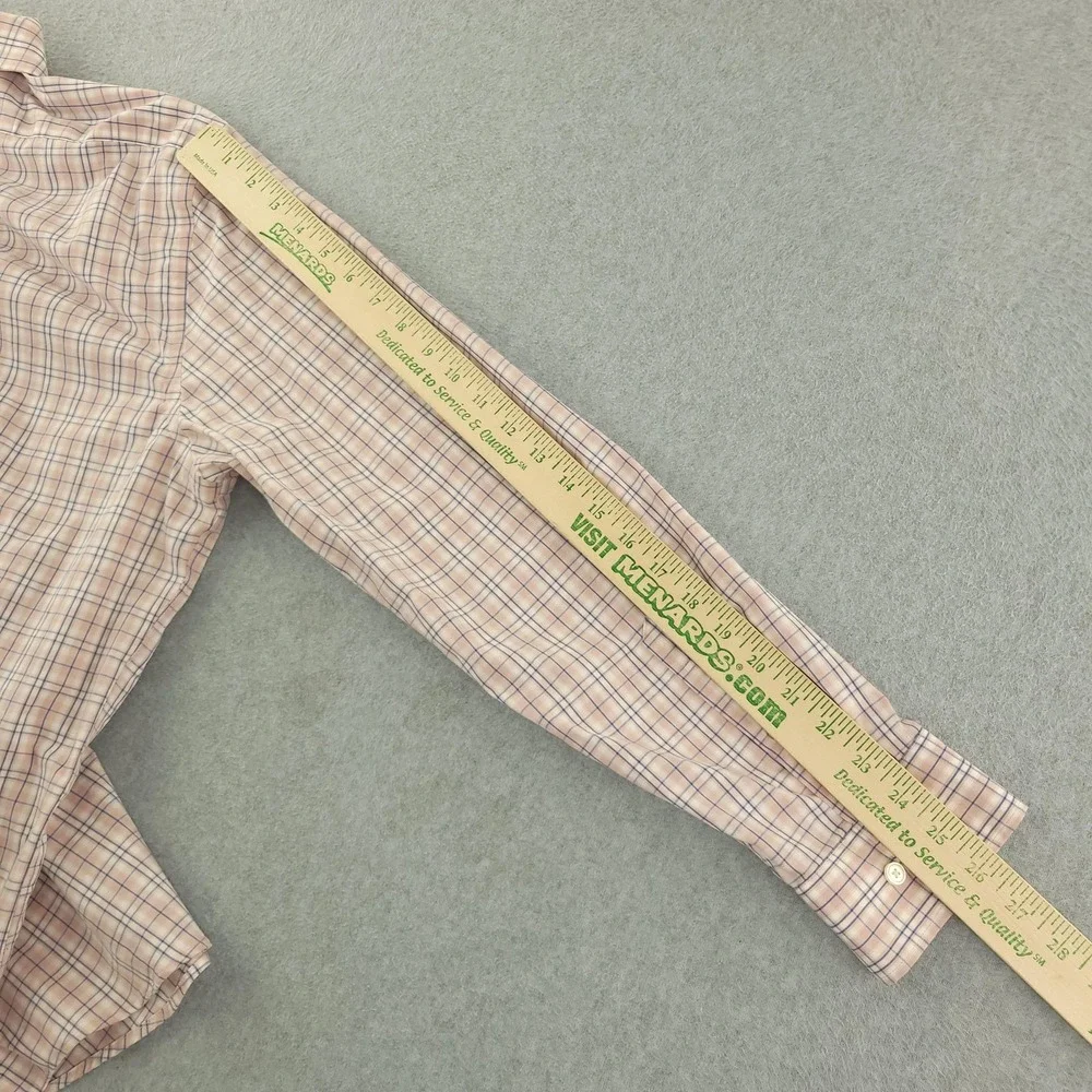 Banana Republic Shirt Mens XL Pink Plaid Long Sleeve Button Up Stretch Casual